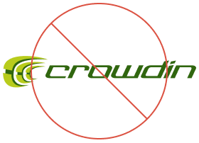使用旧版 Crowdin 徽标的错误使用示例